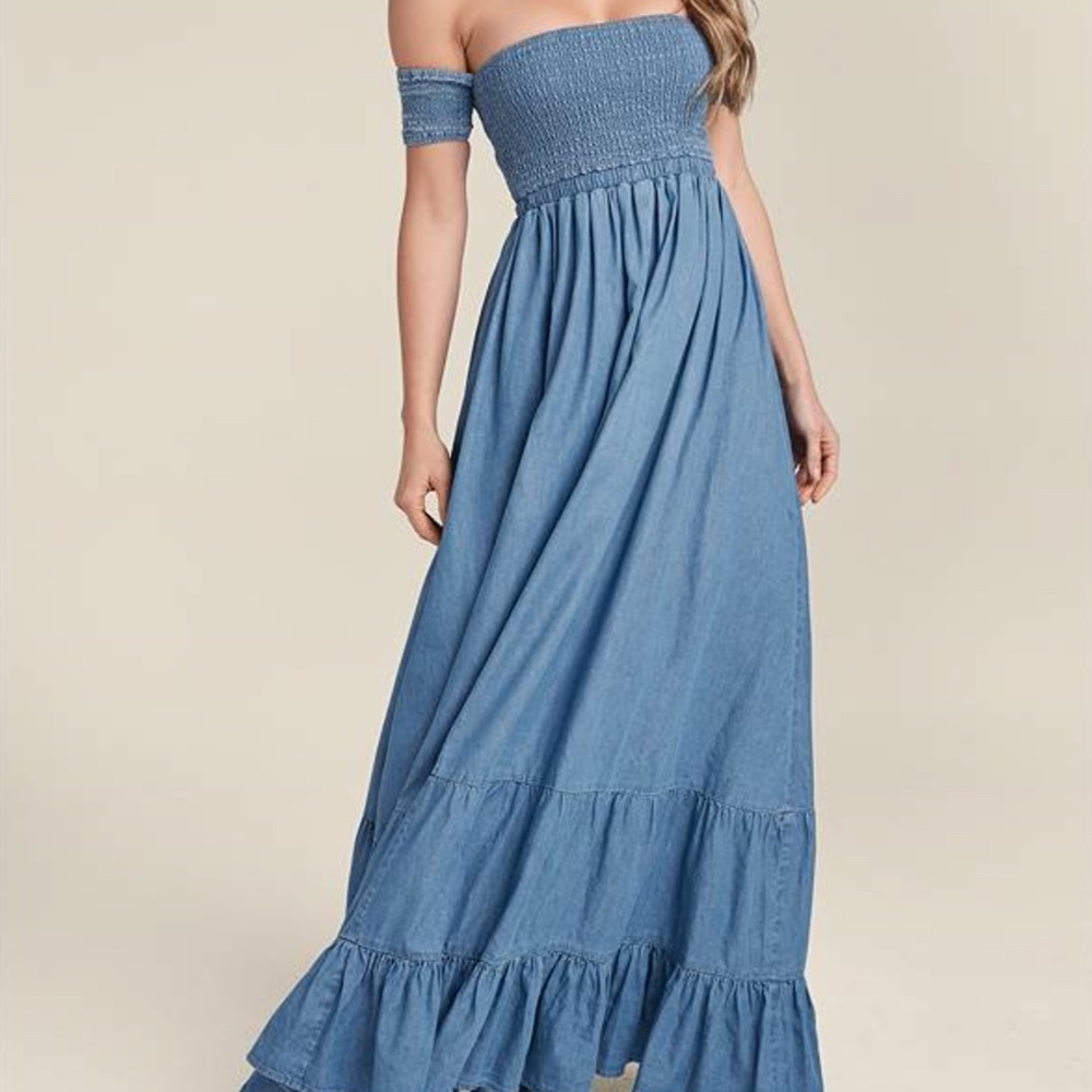 VENUS Denim Off-the-shoulder Maxi Dress size 2X